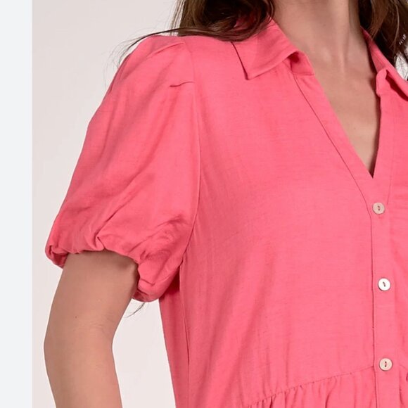 ELAN BUTTON FRONT SHIRT MINI DRESS NWT SM - Picture 6 of 6